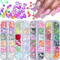 AddFavor 4 Boxes Nail Glitter Kit | Luminous Mermaid Glitter & Mixed Shapes