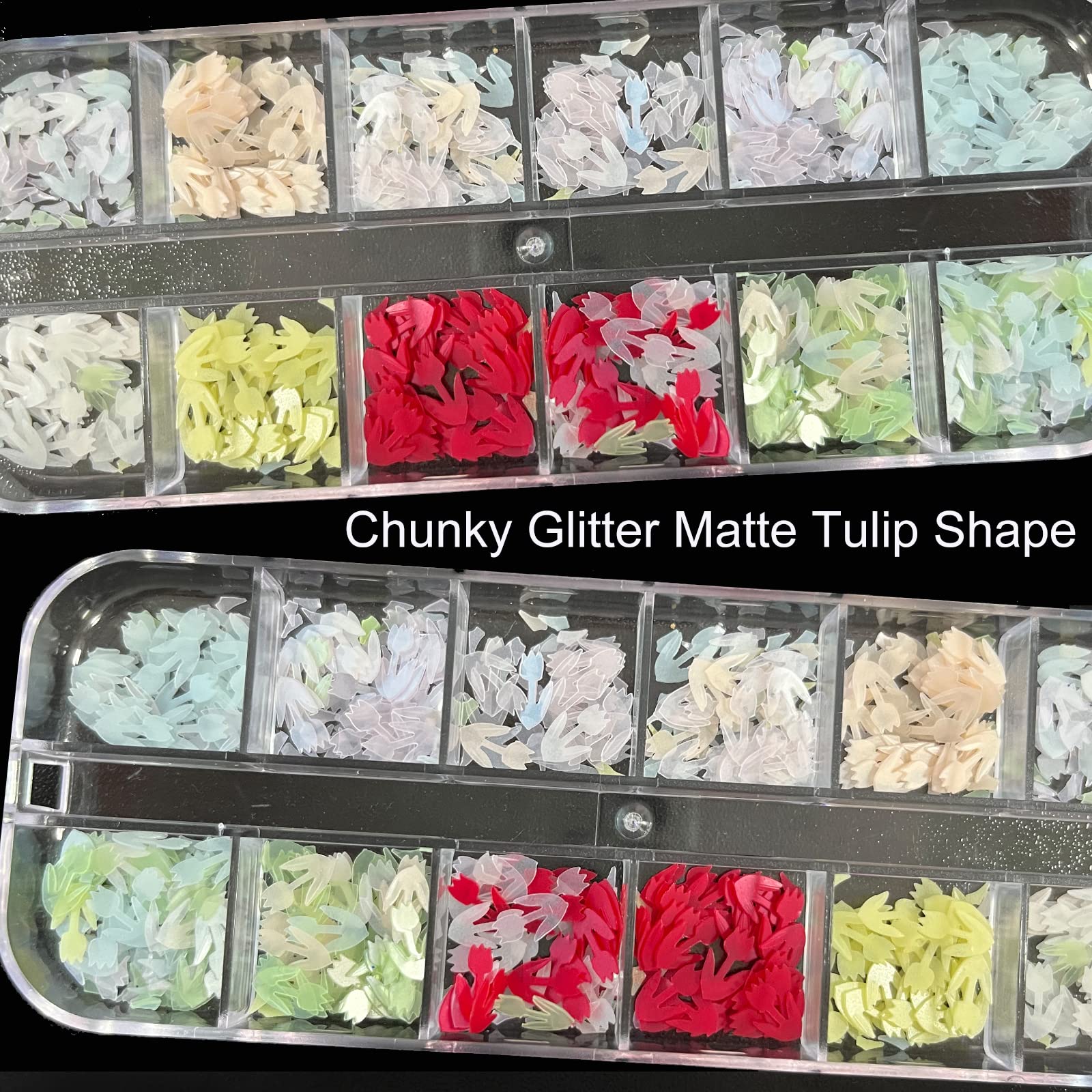 AddFavor 4 Boxes Nail Glitter Kit | Luminous Mermaid Glitter & Mixed Shapes