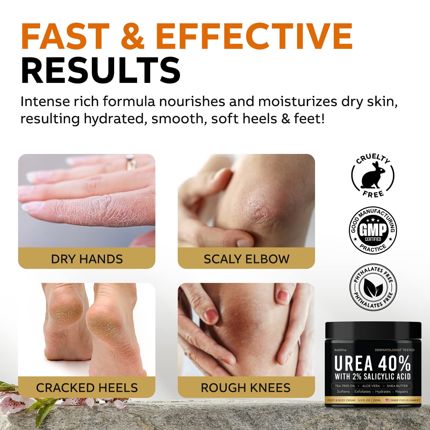 Adellina Urea Cream 40% – Maximum Strength Foot Repair & Hydration