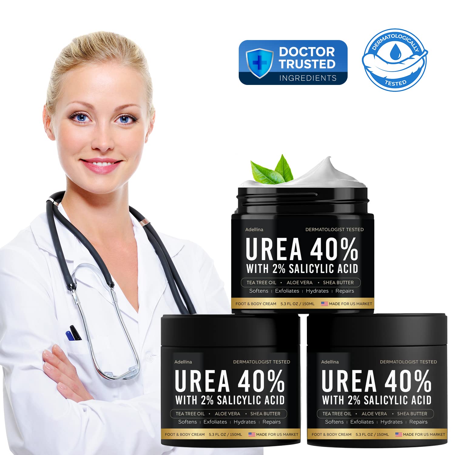 Adellina Urea Cream 40% – Maximum Strength Foot Repair & Hydration