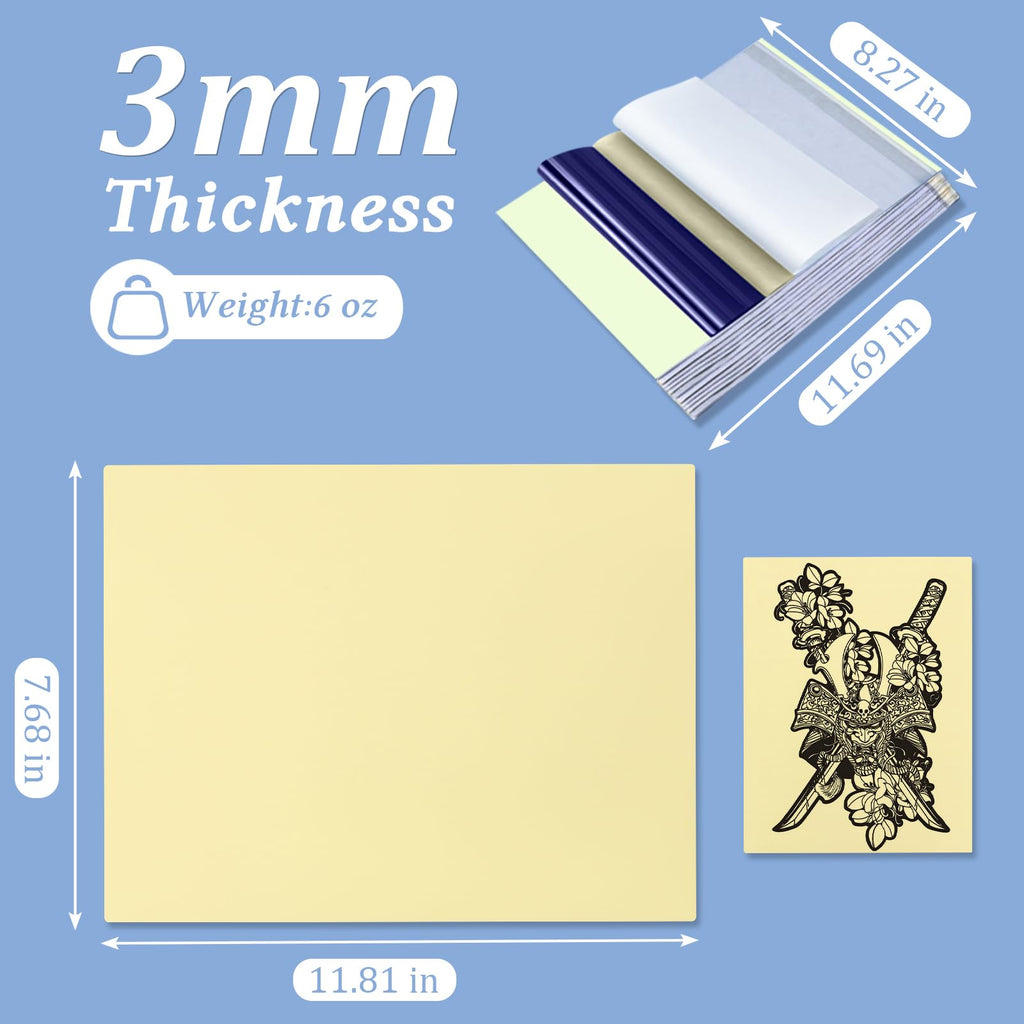 ADELPHA 30-Pcs Tattoo Practice Skins Kit with 10 Realistic Fake Skins 7.68x11.61 and 20 Layered Transfer Papers for Beginners and Pros