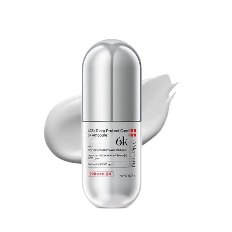 A'demang AGEs Deep Protect Care 6K Ampoule - 6 Peptides & Banaba Extract for Glycation Defense, Radiance & Barrier Support - 30ml