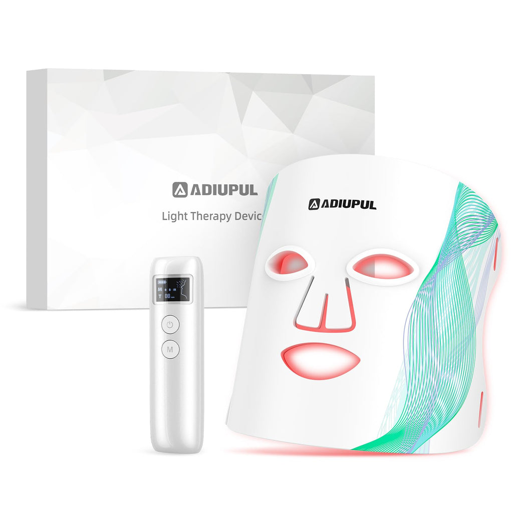 ADIUPUL Red Light Therapy Mask – 432 LEDs, USB-C Rechargeable Facial Light Therapy for Home & Travel