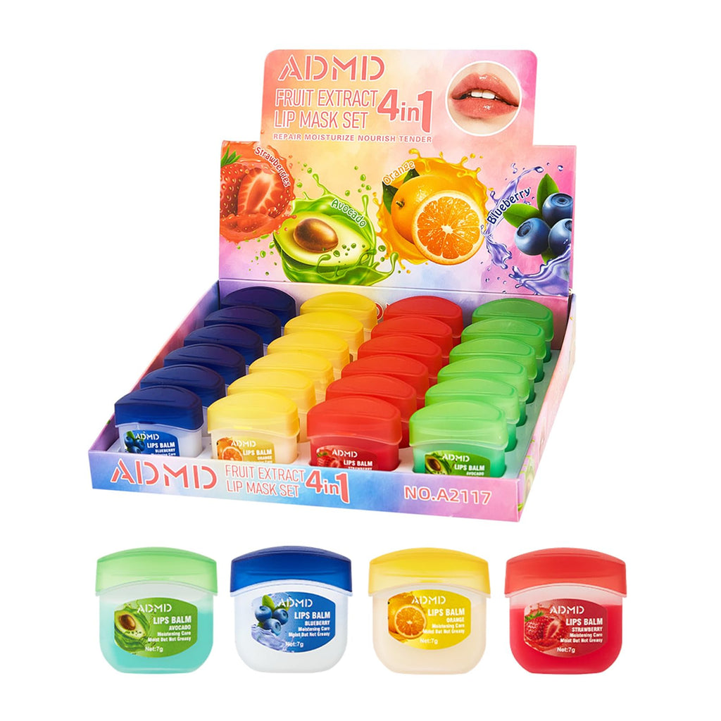 ADMD 24-Pack Lip Balm Bulk – Fruit Flavors, Hydrating Lip Care Set