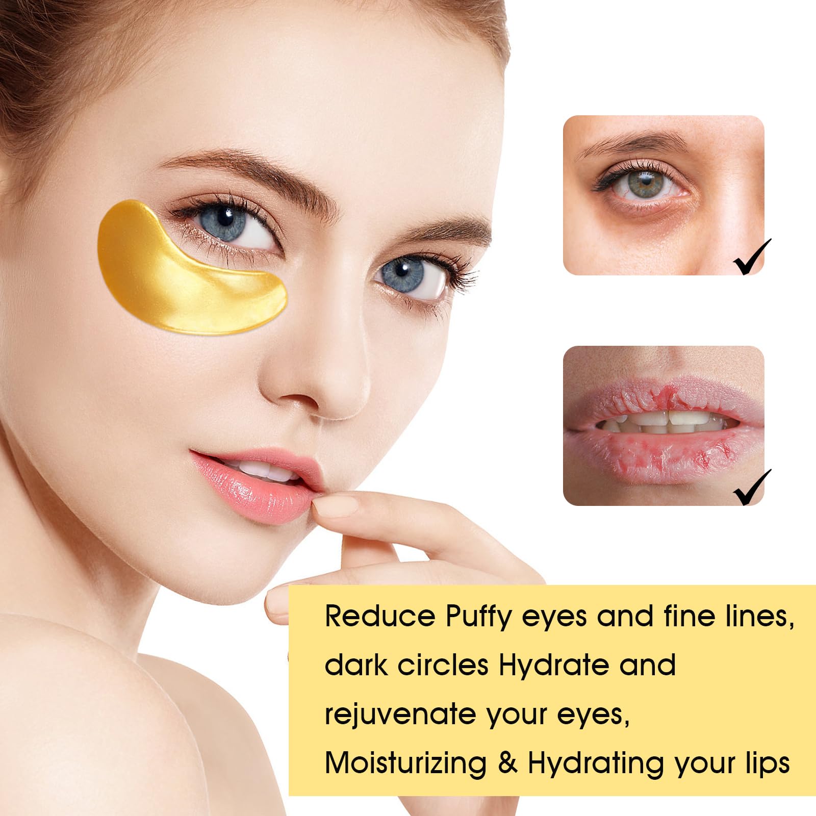 Adofect Collagen Lip & Eye Mask Set – Hydrating, Revitalizing (40 Pairs)