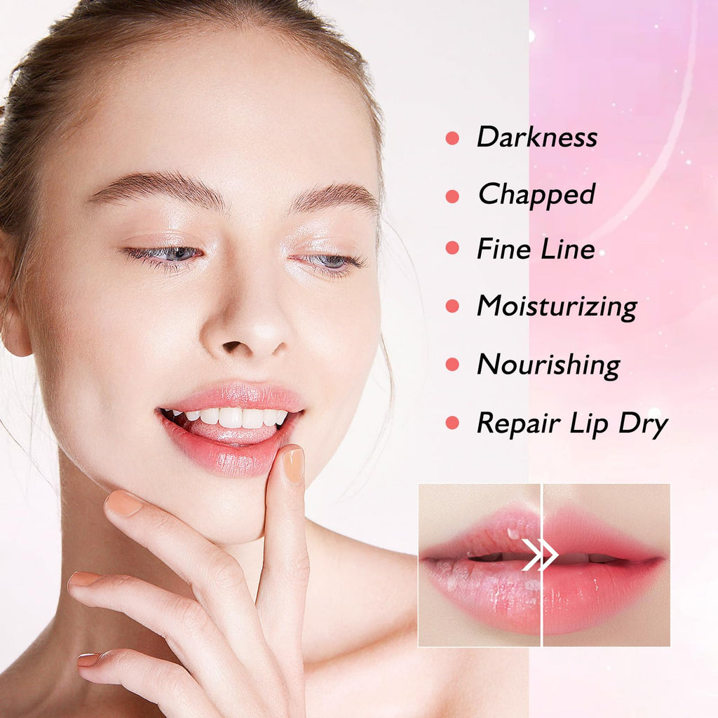 Adofect Peach Collagen Lip Masks — 30 Pieces Crystal Gel Patches for Lips, Anti-Chapped & Age-Defying, Rose Red