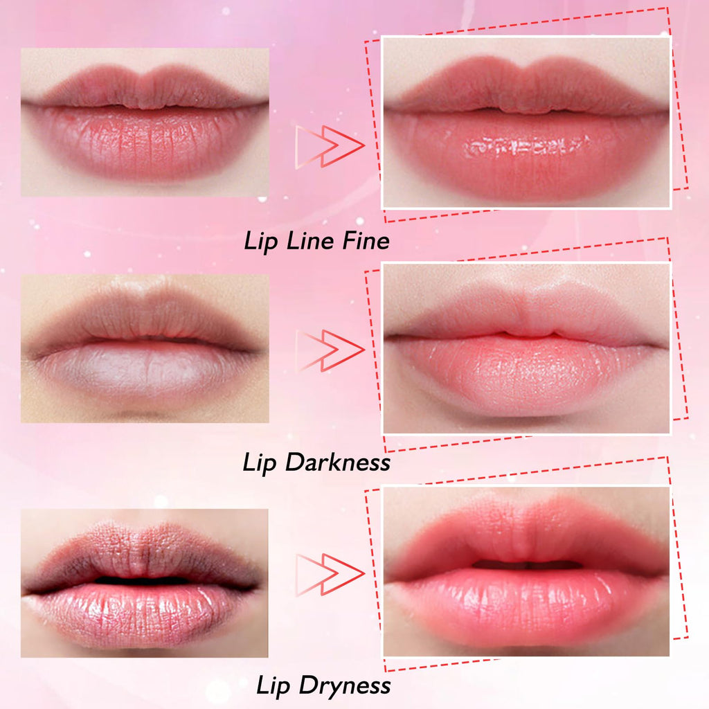 Adofect Peach Collagen Lip Masks — 30 Pieces Crystal Gel Patches for Lips, Anti-Chapped & Age-Defying, Rose Red