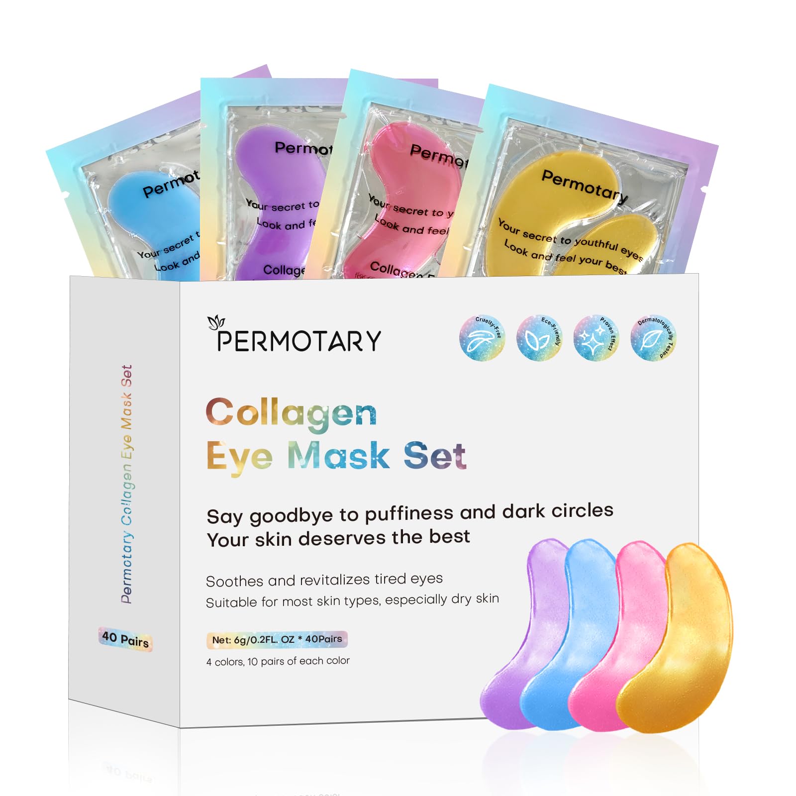 Adofect Under Eye Patches – 40 Pairs Collagen & Hyaluronic Acid Mask