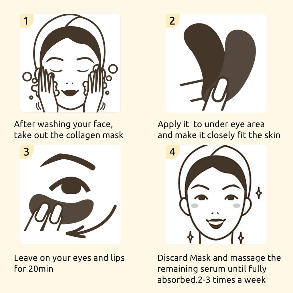 Adofect Under Eye Patches – 40 Pairs Collagen & Hyaluronic Acid Mask