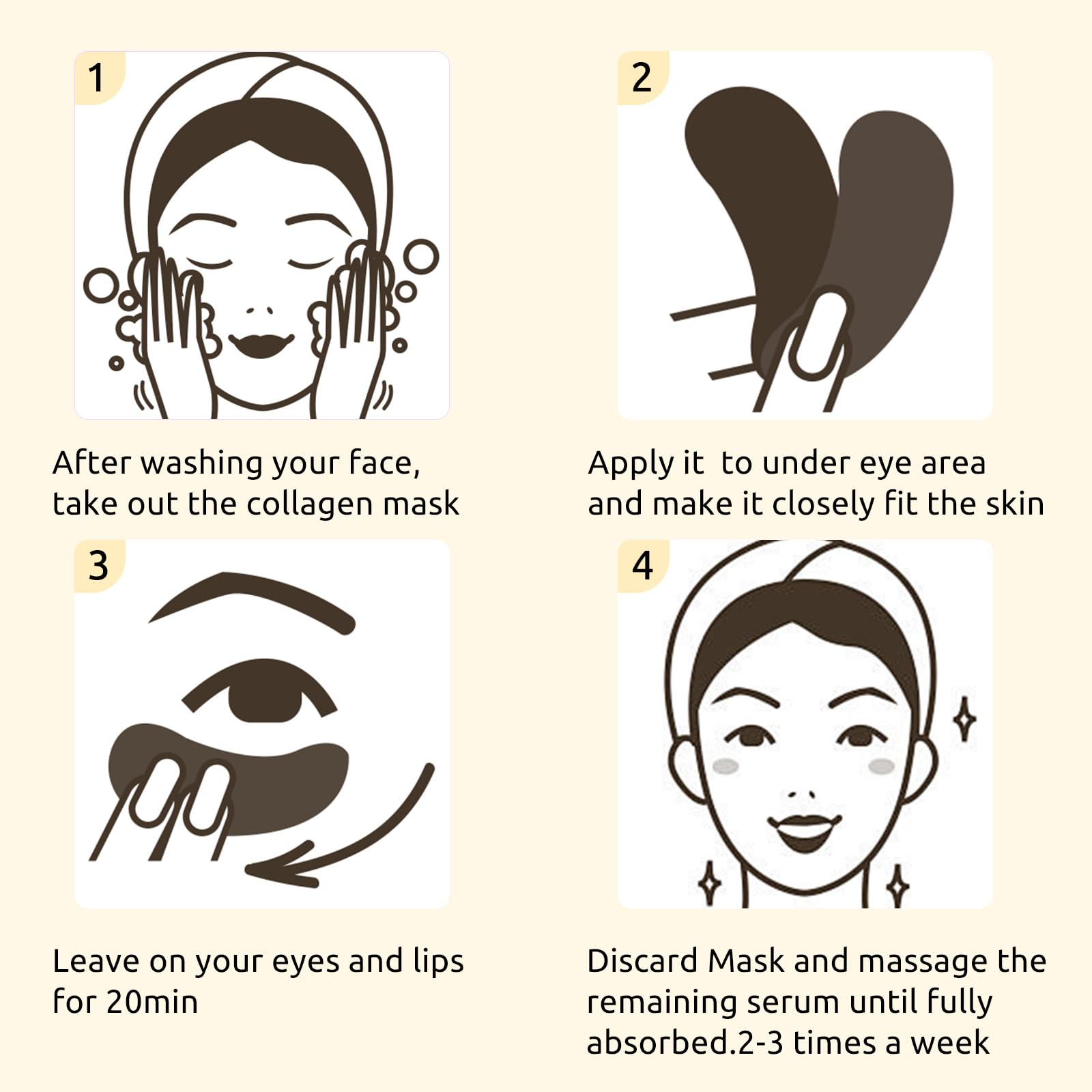 Adofect Under Eye Patches – 40 Pairs Collagen & Hyaluronic Acid Mask