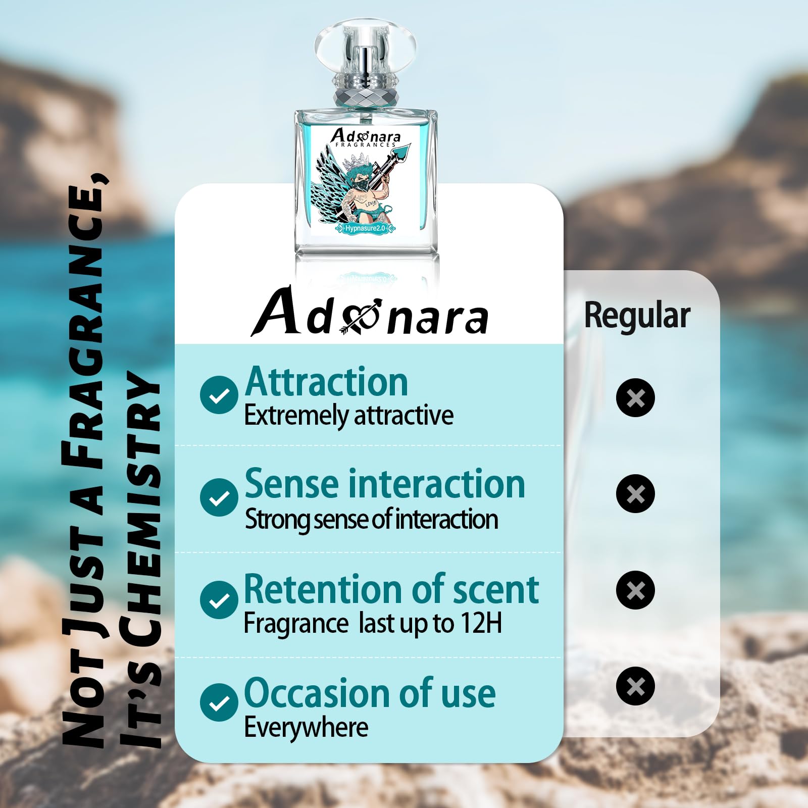 Adonara Original Pheromone for Men Hypnasure 2.0 – Infused Cologne EDP, 1.7 Fl Oz