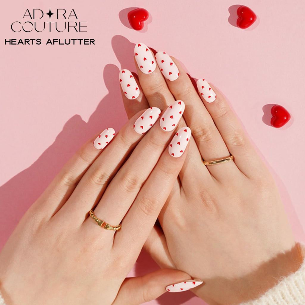 Adora Couture Semi-Cured Gel Nail Strips – Pink Aflutter | UV Light Required
