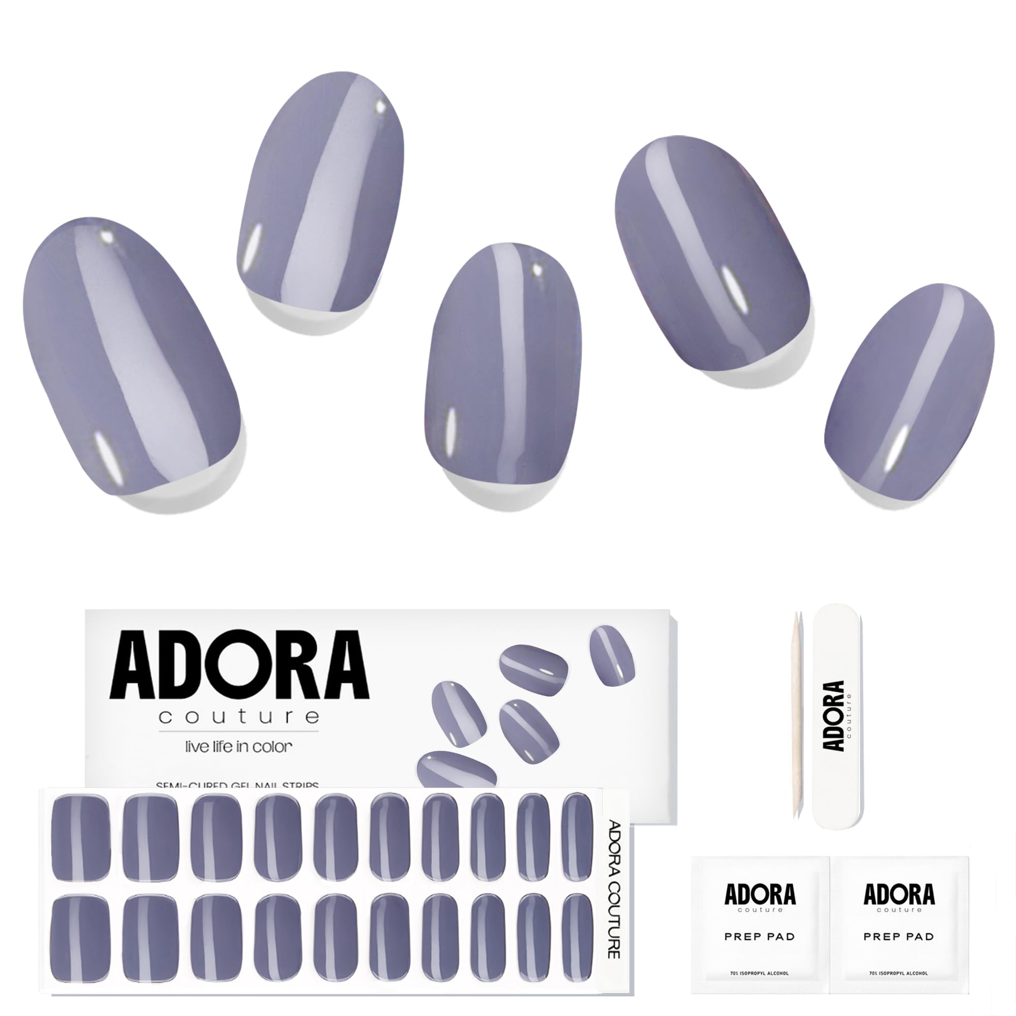 Adora Couture Semi-Cured Gel Nail Strips – Mystic Midnight | Salon-Quality at Home