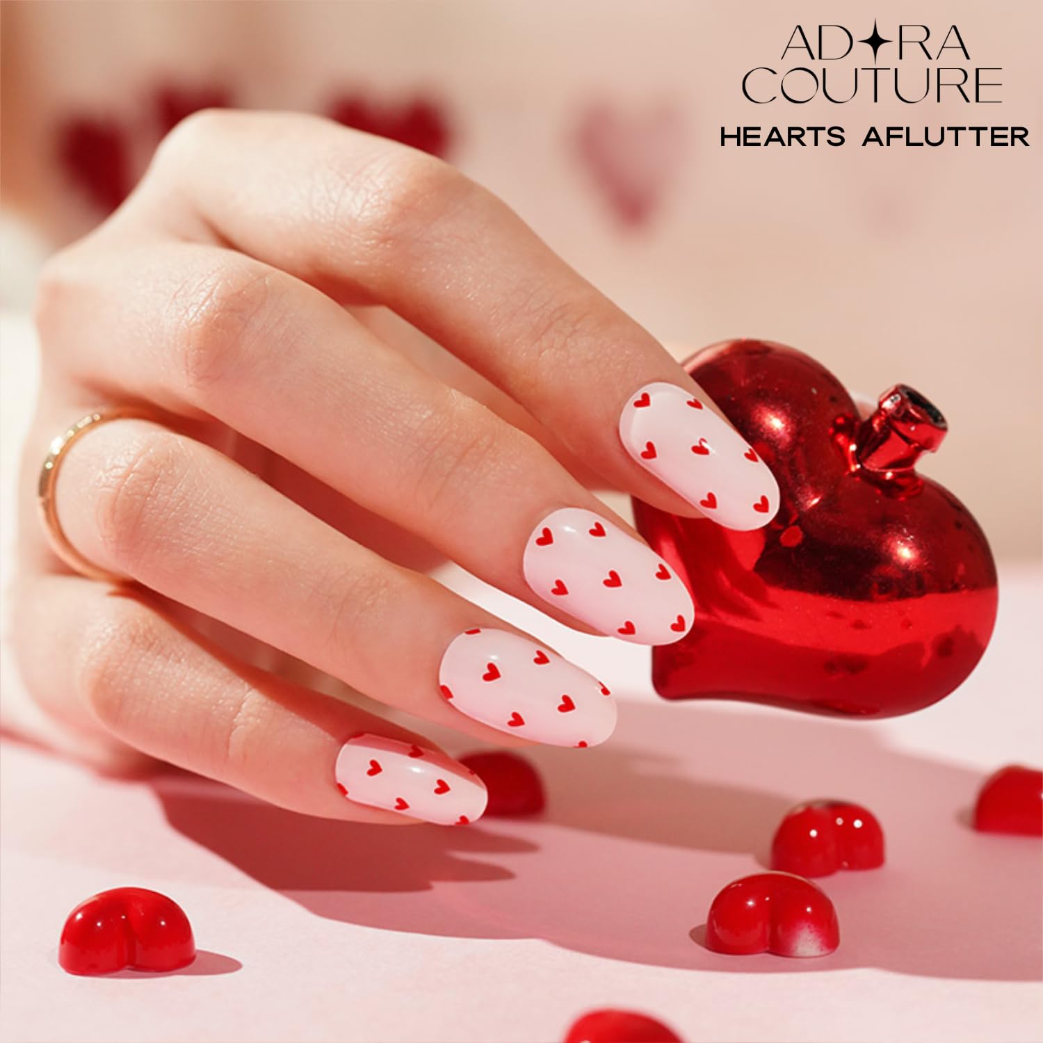 Adora Couture Semi-Cured Gel Nail Strips – Pink Aflutter | UV Light Required