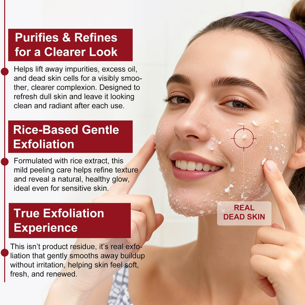 ADSBJUX Rice Peel Shot Glow Duo – White & Black Rice Exfoliant for Face & Body