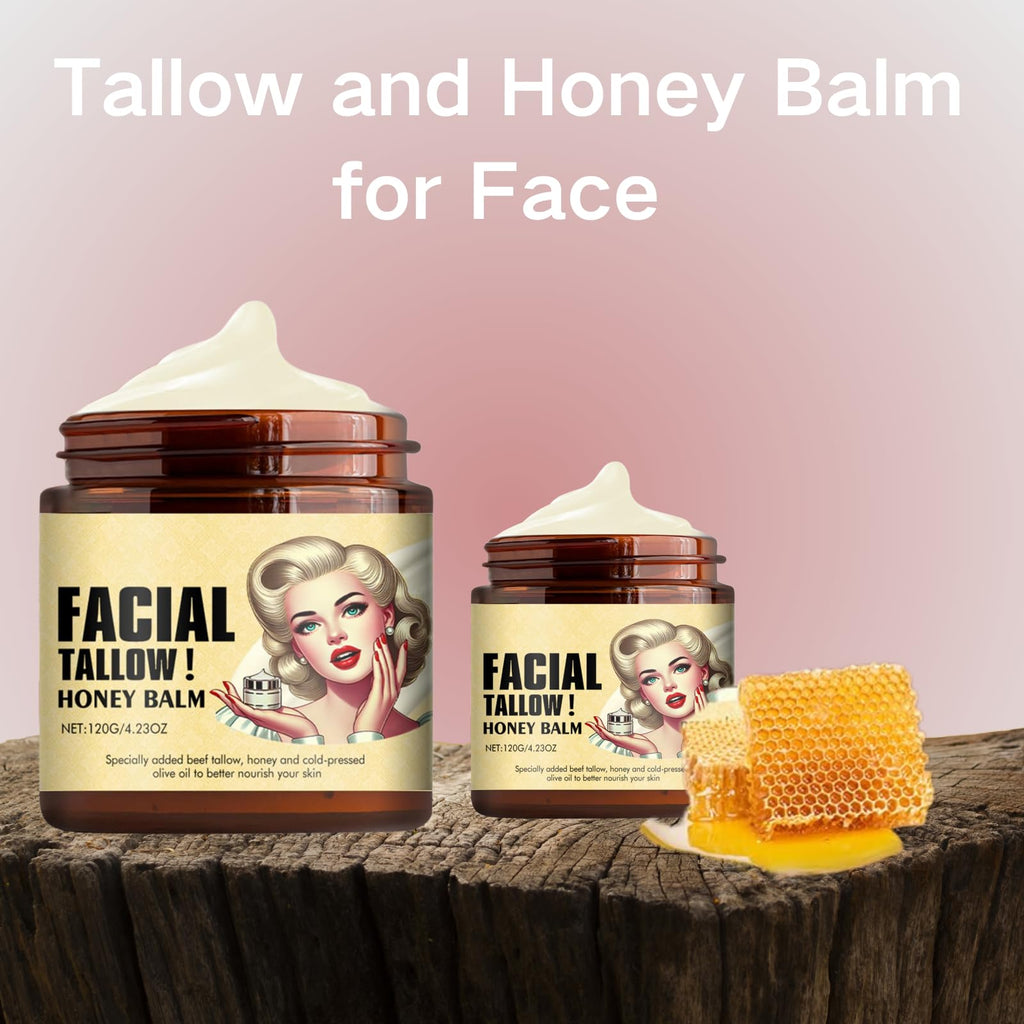 ADUTRY 2-Pack Whipped Tallow Honey Balm – Grass-Fed Face Moisturizer