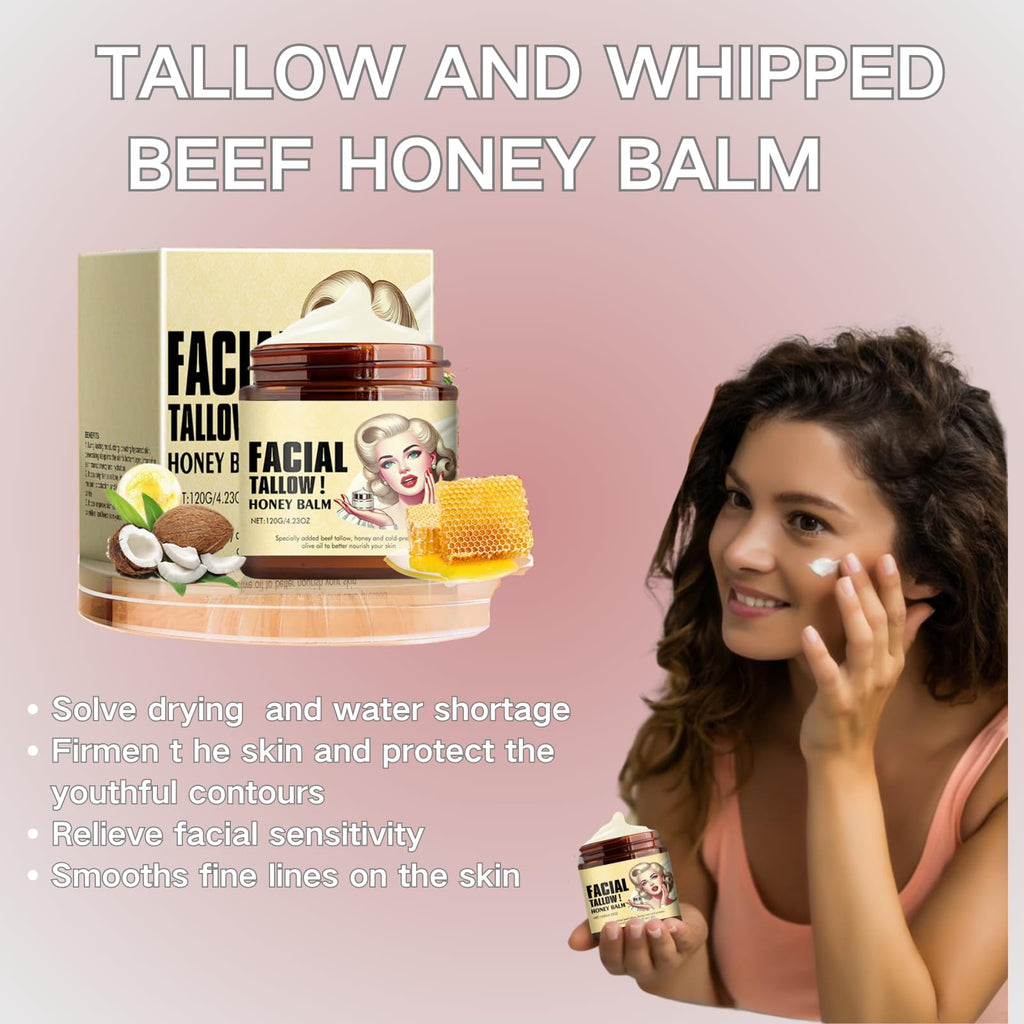 ADUTRY 2-Pack Whipped Tallow Honey Balm – Grass-Fed Face Moisturizer