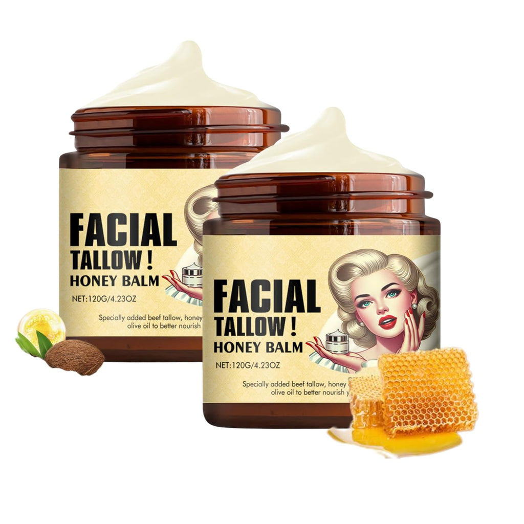 ADUTRY 2-Pack Whipped Tallow Honey Balm – Grass-Fed Face Moisturizer