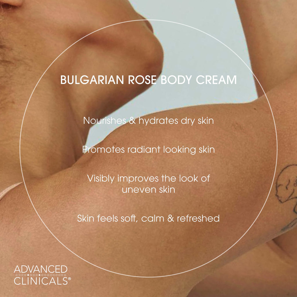 Advanced Clinicals Bulgarian Rose Lotion – Rose Scented Vitamin C Body Moisturizer (16 oz, 2-Pack)