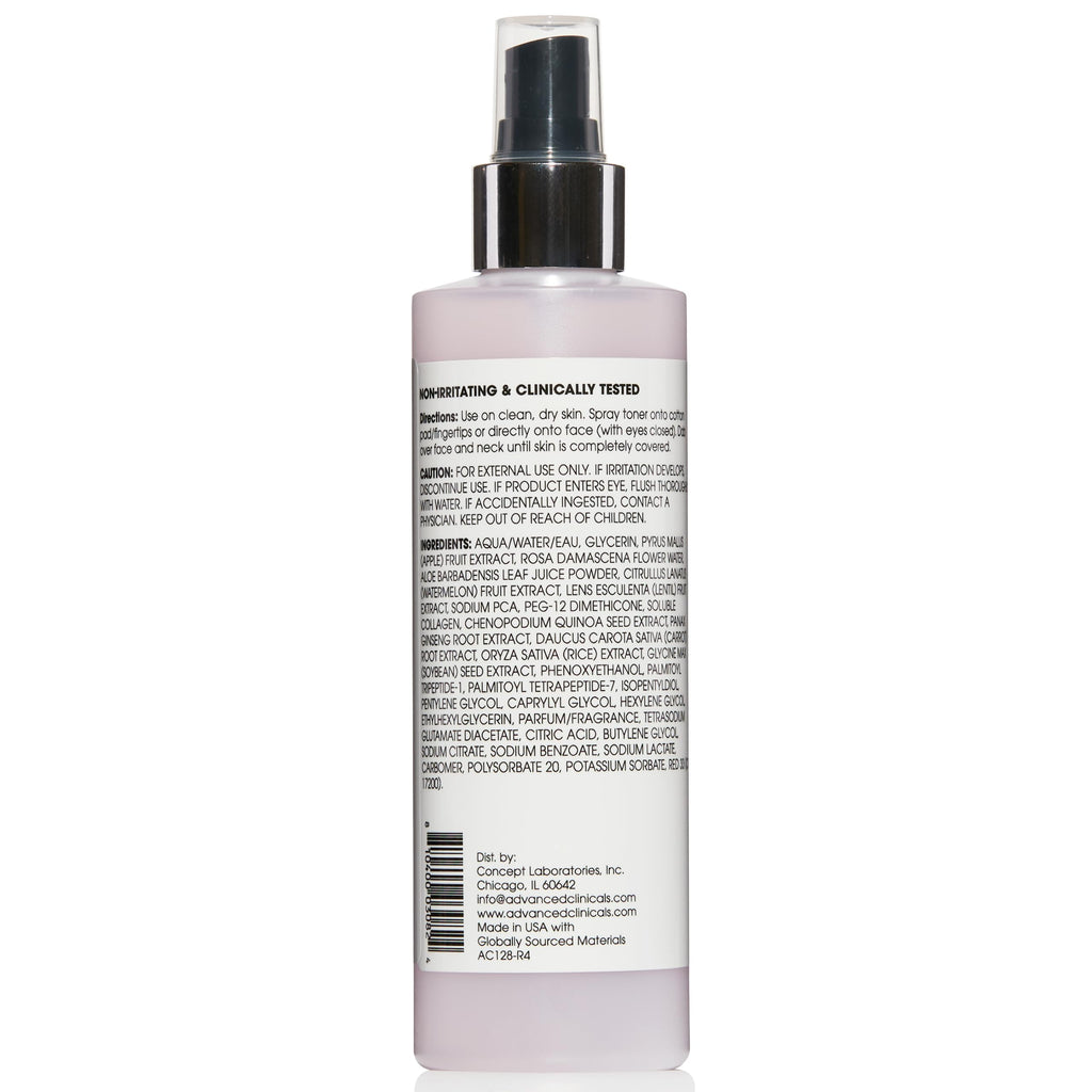 Advanced Clinicals Collagen + Rosewater Face Mist Toner – Alcohol-Free & Hydrating