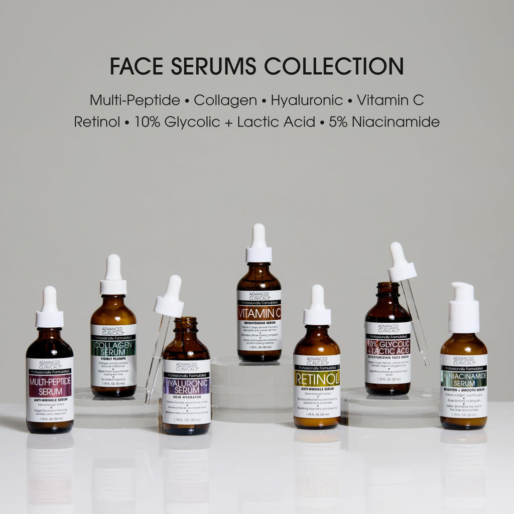 Advanced Clinicals 3pc Retinol, Vitamin C & Collagen Serum Set – 1.75 oz Each