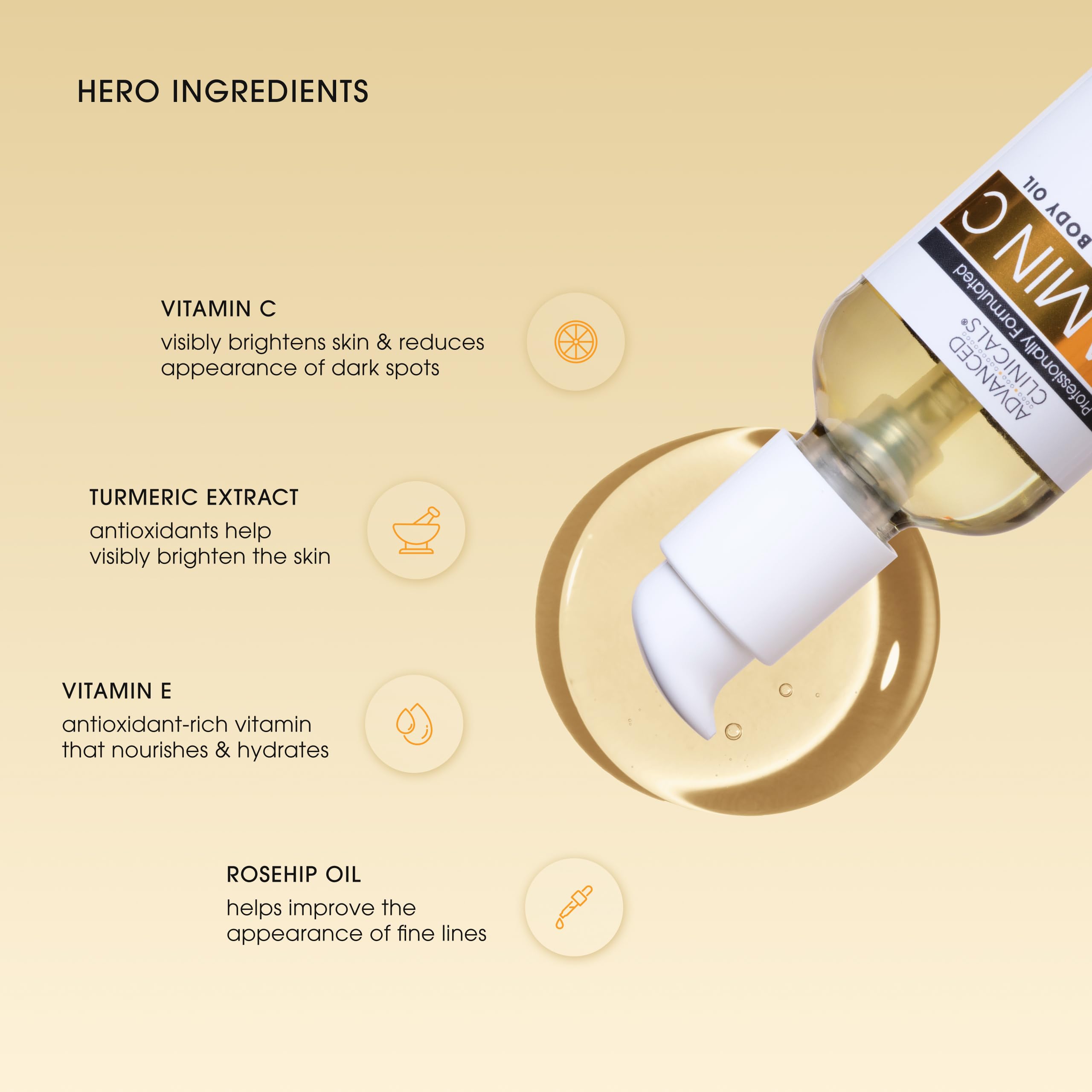Advanced Clinicals Brightening Vitamin C Cream & Body Oil 2pc Set | Hydration, Radiance, & Even Tone