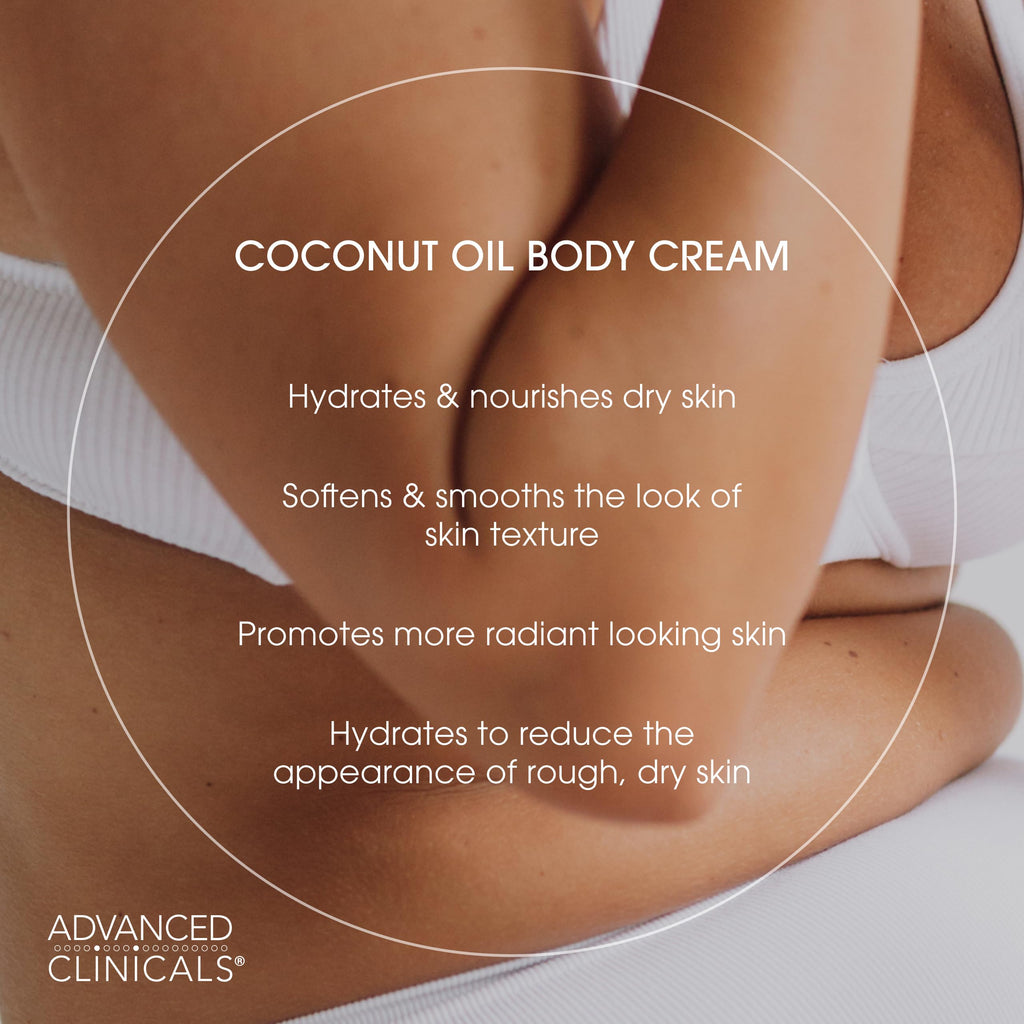 Advanced Clinicals Unscented Retinol Body Cream + Coconut Oil Body Lotion 2pc Set – Hydration, Firming, Crepey Skin