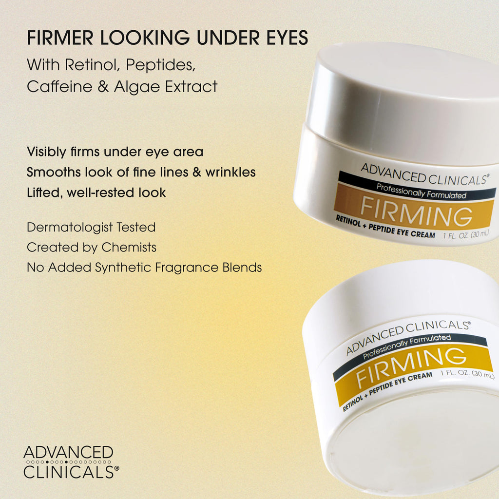 Advanced Clinicals Retinol Eye Cream + Retinol Body Lotion Set – Fragrance Free 2pc