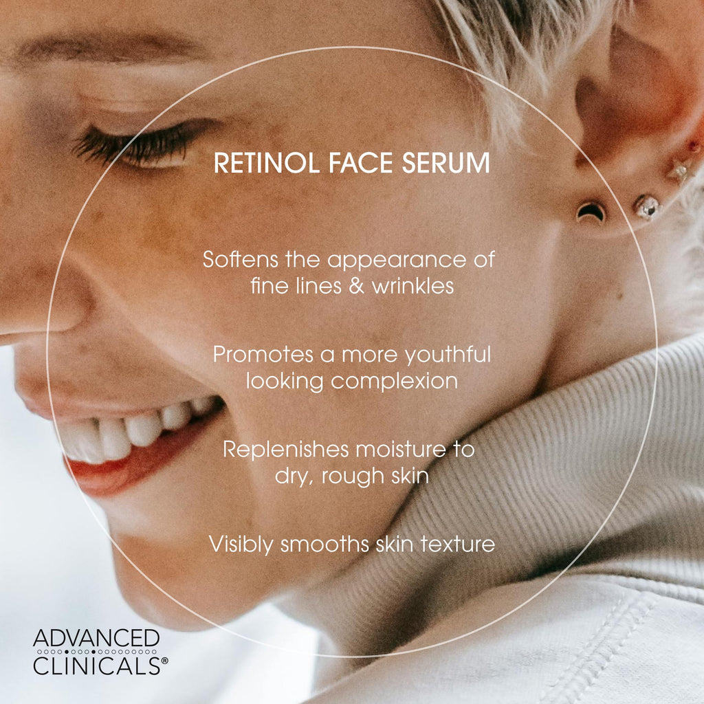 Advanced Clinicals 3pc Retinol, Vitamin C & Hyaluronic Acid Serum Set – Anti-Aging, Brightening & Hydration