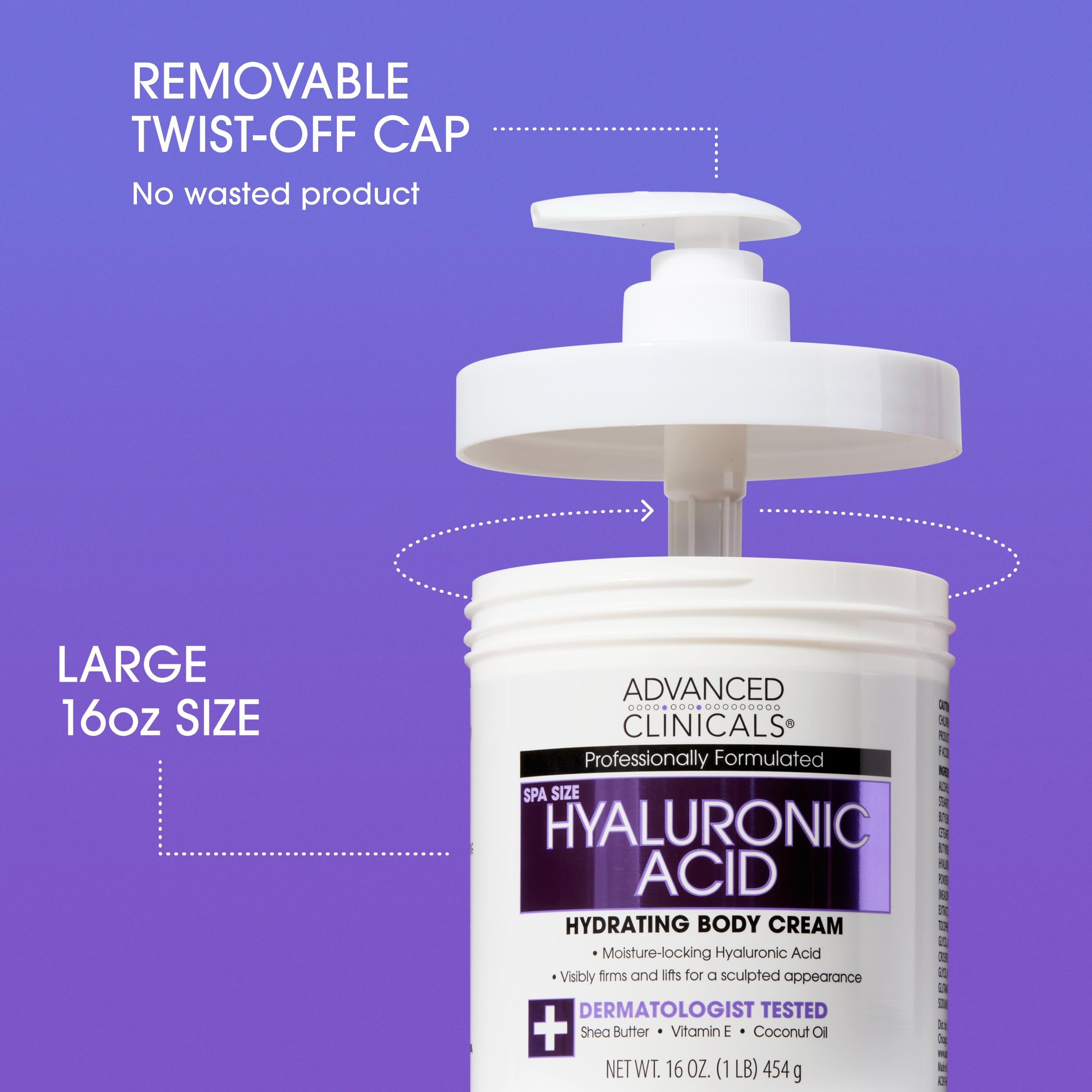 Advanced Clinicals Hyaluronic Acid Moisturizer Set – Serum + Body Cream for Hydration, Plump Skin | 2PC Bundle