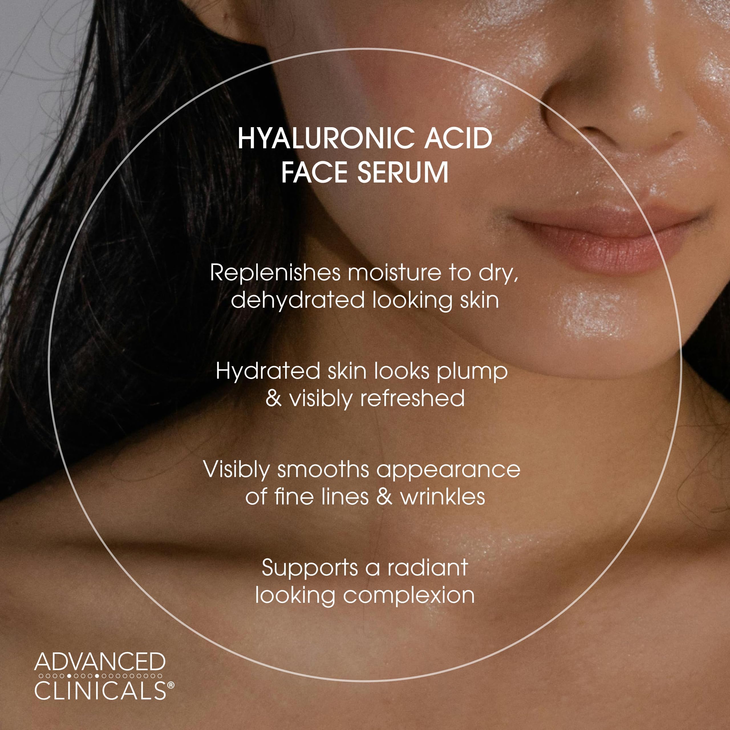 Advanced Clinicals Hyaluronic Acid Moisturizer Set – Serum + Body Cream for Hydration, Plump Skin | 2PC Bundle