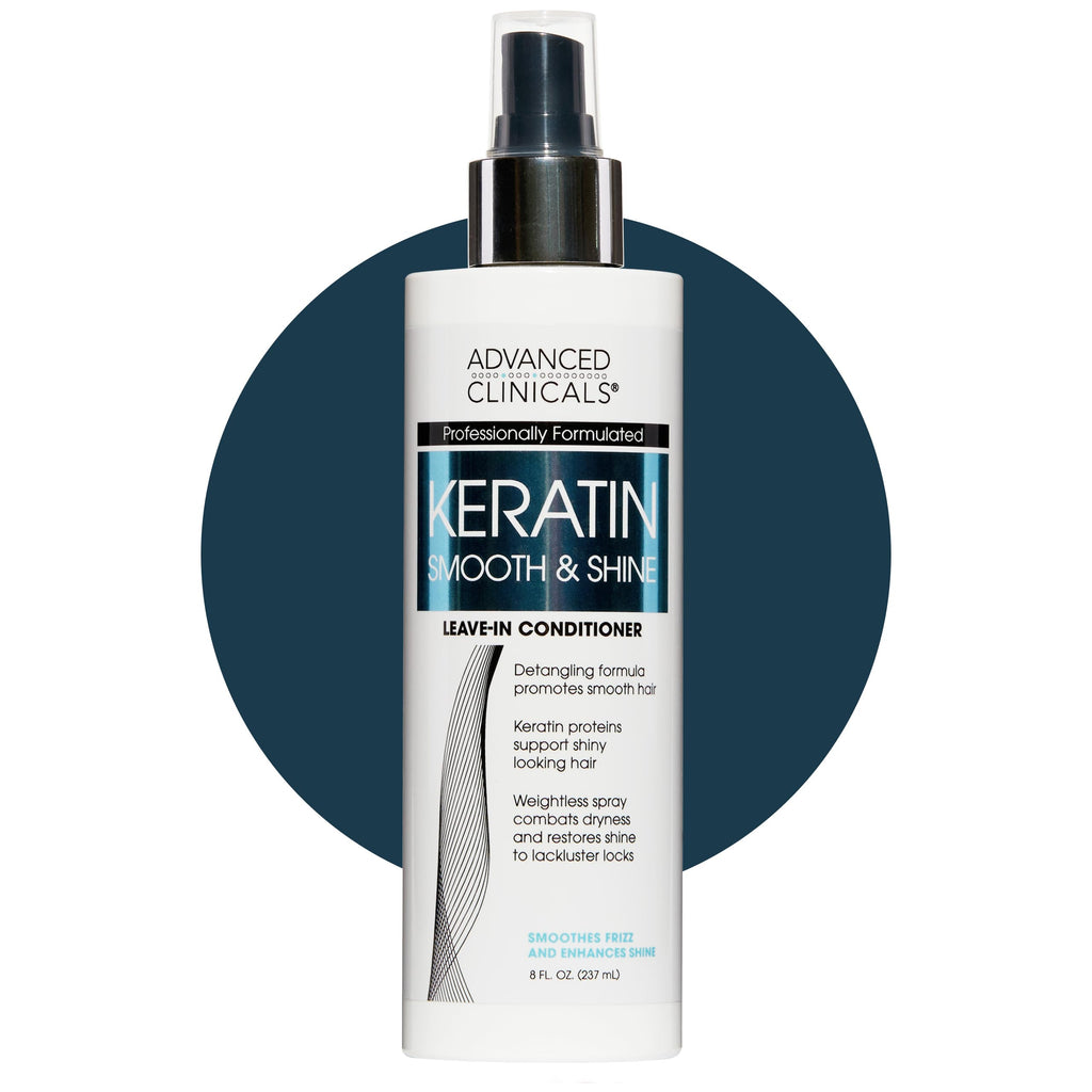 Advanced Clinicals Keratin Detangler Spray – Detangle, Shine & Strengthen Hair (8 oz)