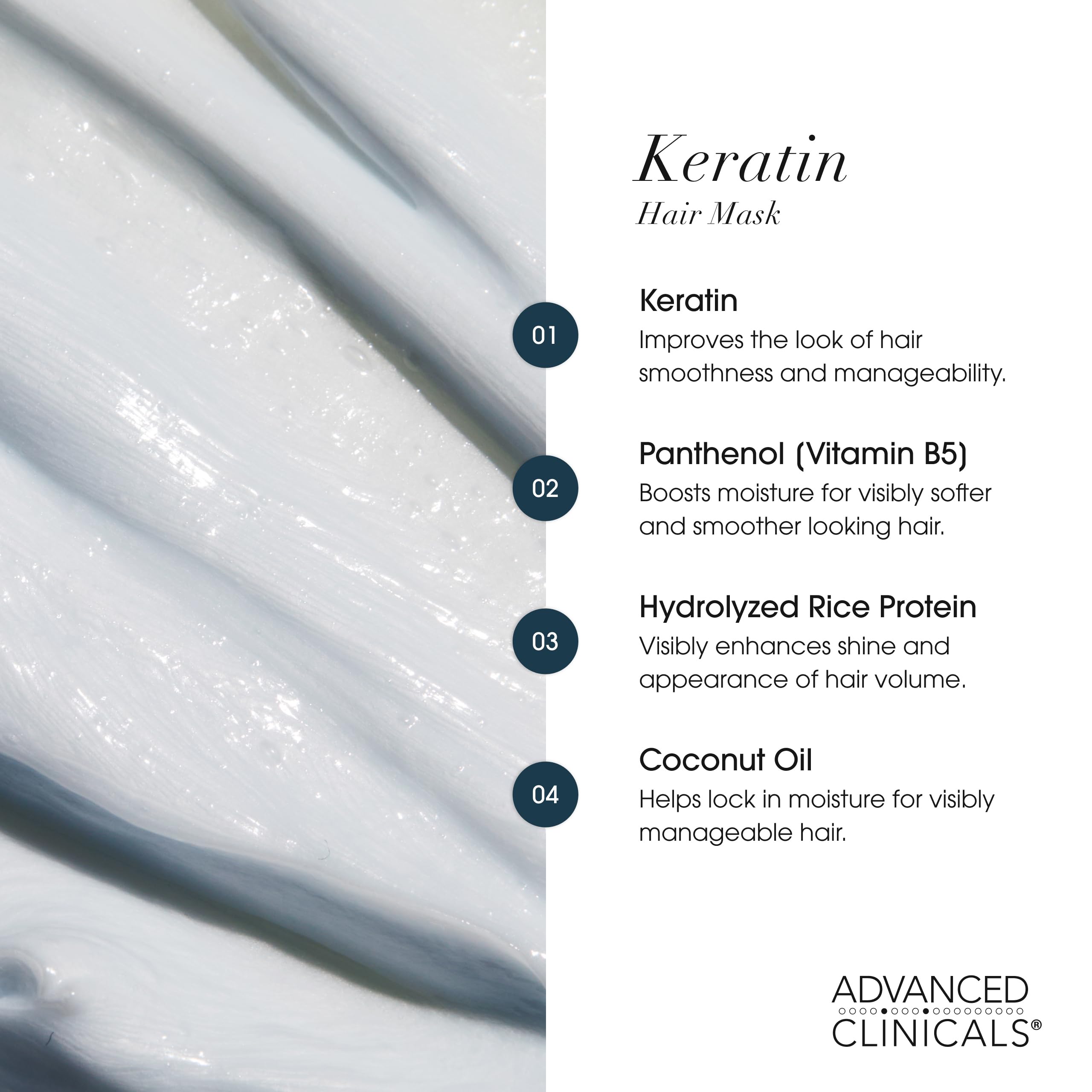 Advanced Clinicals Keratin Hair Mask Treatment – 12 oz for Color-Treated Hair