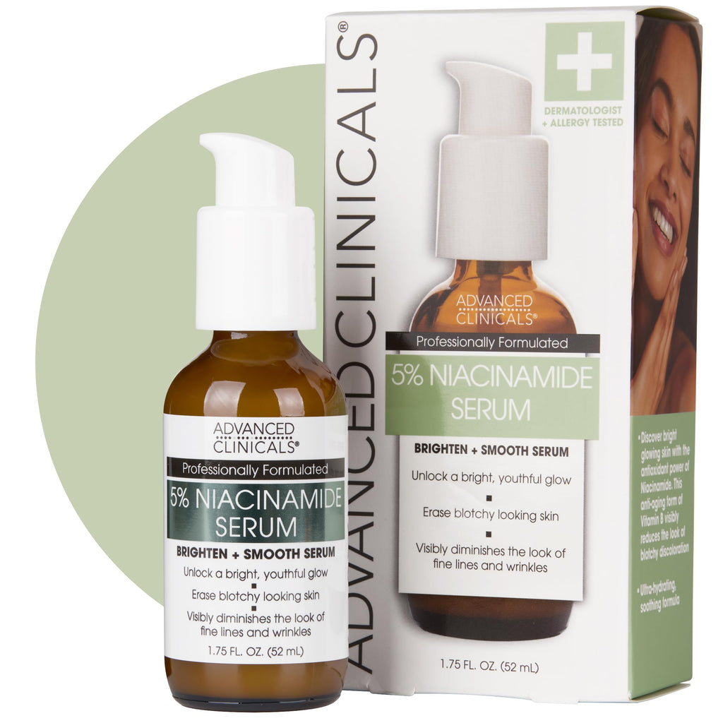 Advanced Clinicals Niacinamide Serum | 5% Niacinamide with Hyaluronic Acid, Ferulic & Aloe – 1.75 fl oz