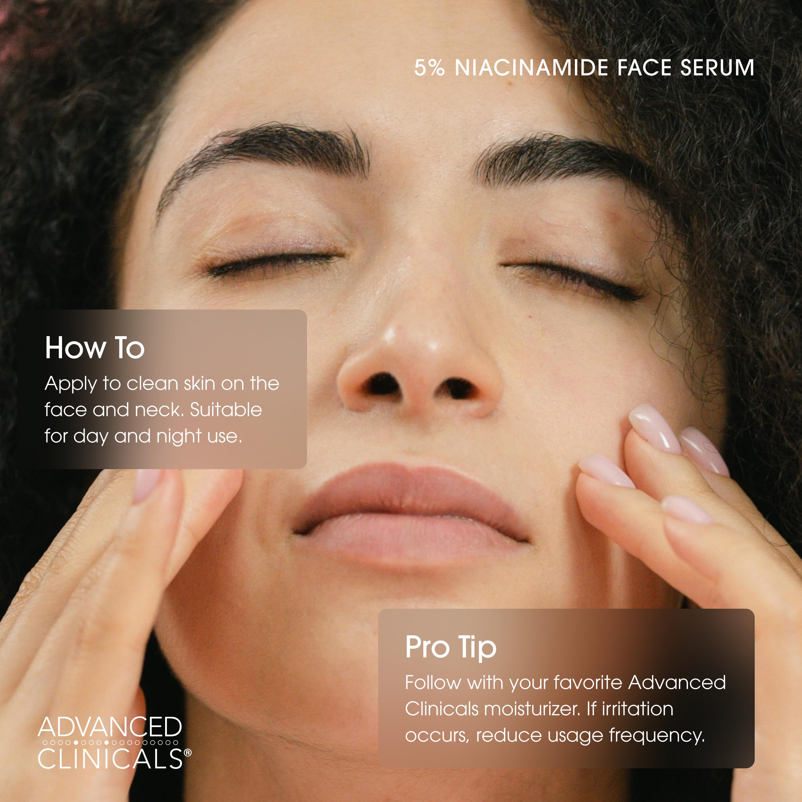 Advanced Clinicals Niacinamide Serum | 5% Niacinamide with Hyaluronic Acid, Ferulic & Aloe – 1.75 fl oz