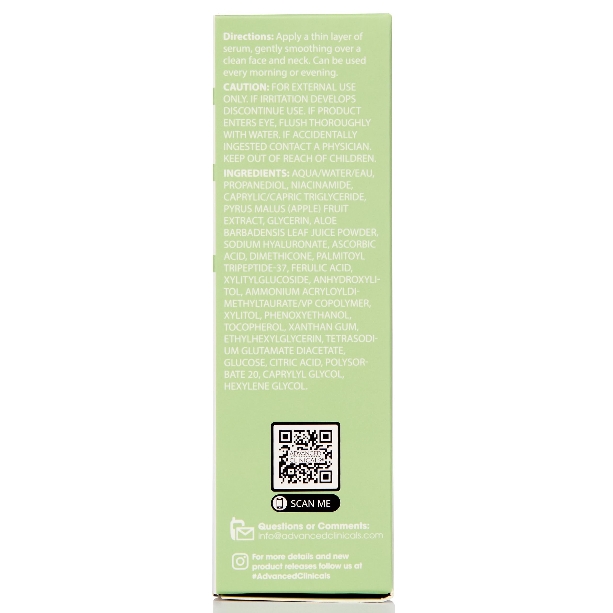 Advanced Clinicals Niacinamide Serum | 5% Niacinamide with Hyaluronic Acid, Ferulic & Aloe – 1.75 fl oz