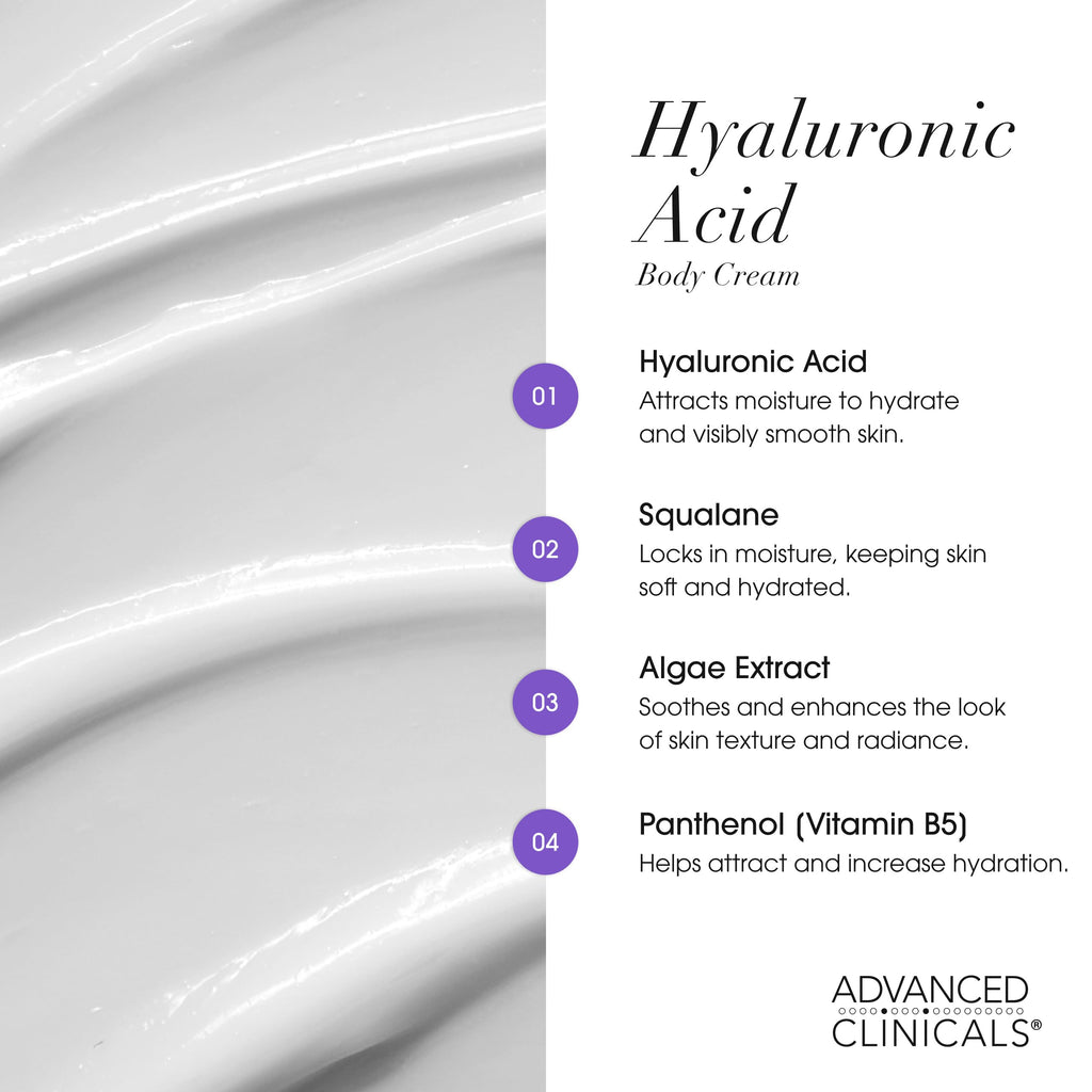 Advanced Clinicals Collagen Peptide Body Lotion and Hyaluronic Acid Moisturizer - 2pc Skincare Set