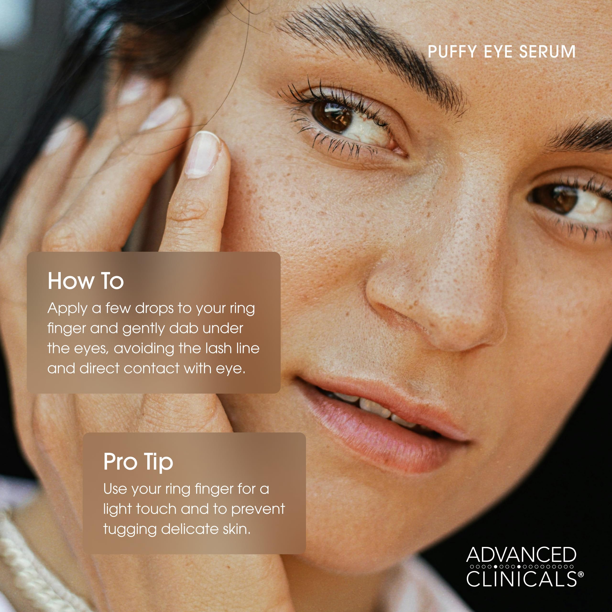Advanced Clinicals Puffy Eye Serum – Vitamin C + Caffeine, Depuff & Brighten, 2-Pack