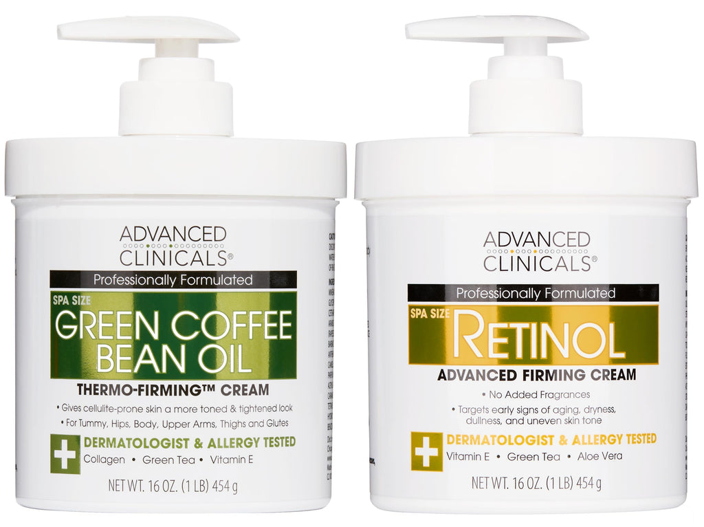 Advanced Clinicals Retinol Body Cream + Green Coffee Bean Oil Thermo – Firming 2pc Set