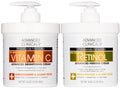 Advanced Clinicals Retinol Body Cream + Vitamin C Body Lotion 2pc Set – Firm, Brighten, Hydrate