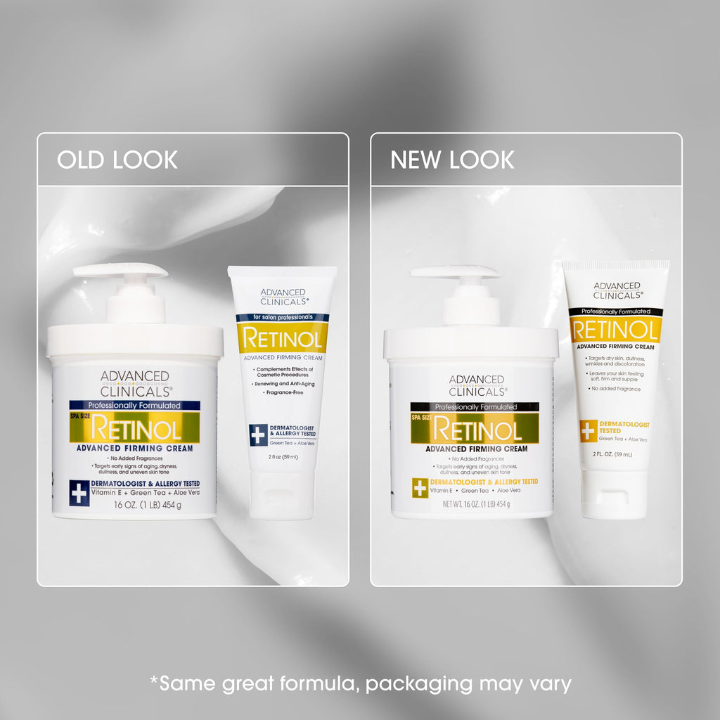 Advanced Clinicals Retinol Body Lotion & Face Moisturizer – Anti-Aging Skincare for Fine Lines & Crepey Skin (Travel Size)