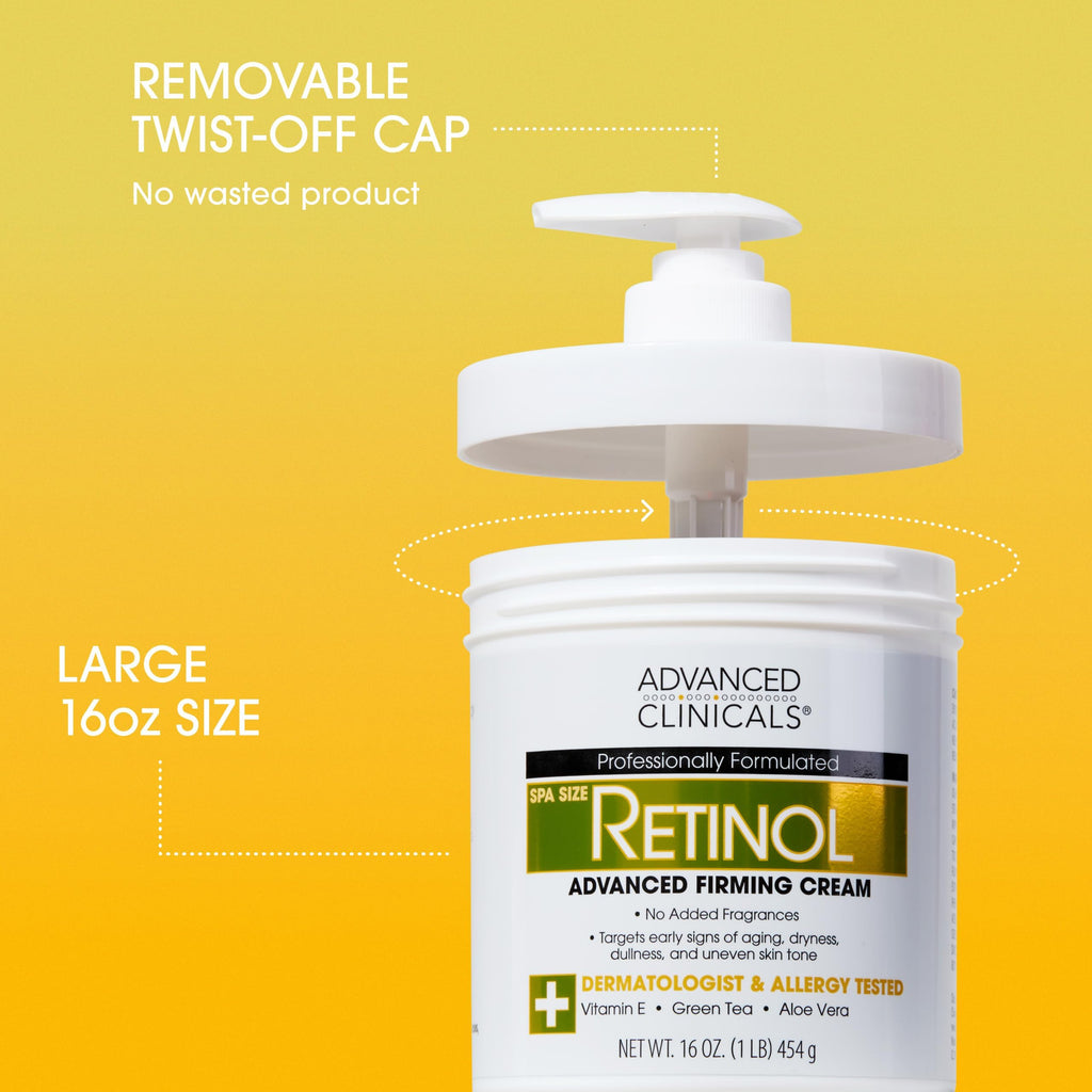 Advanced Clinicals Retinol Body Lotion + Retinol Serum 2-Piece Set for Women & Men | Visibly Smooths Fine Lines