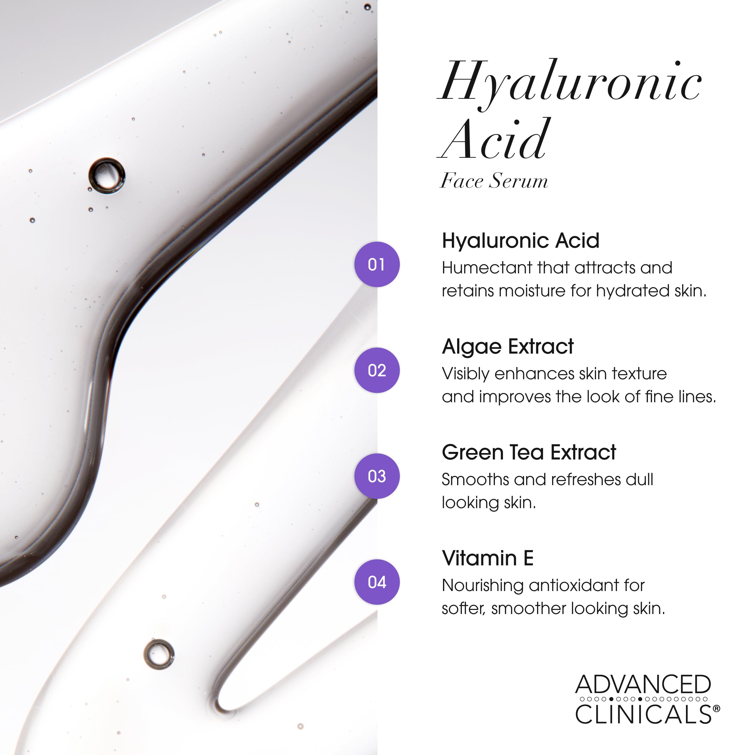 Advanced Clinicals 3 Pack Face Serum Essentials Set | Vitamin C Brightening, Retinol Firming, Hyaluronic Hydration