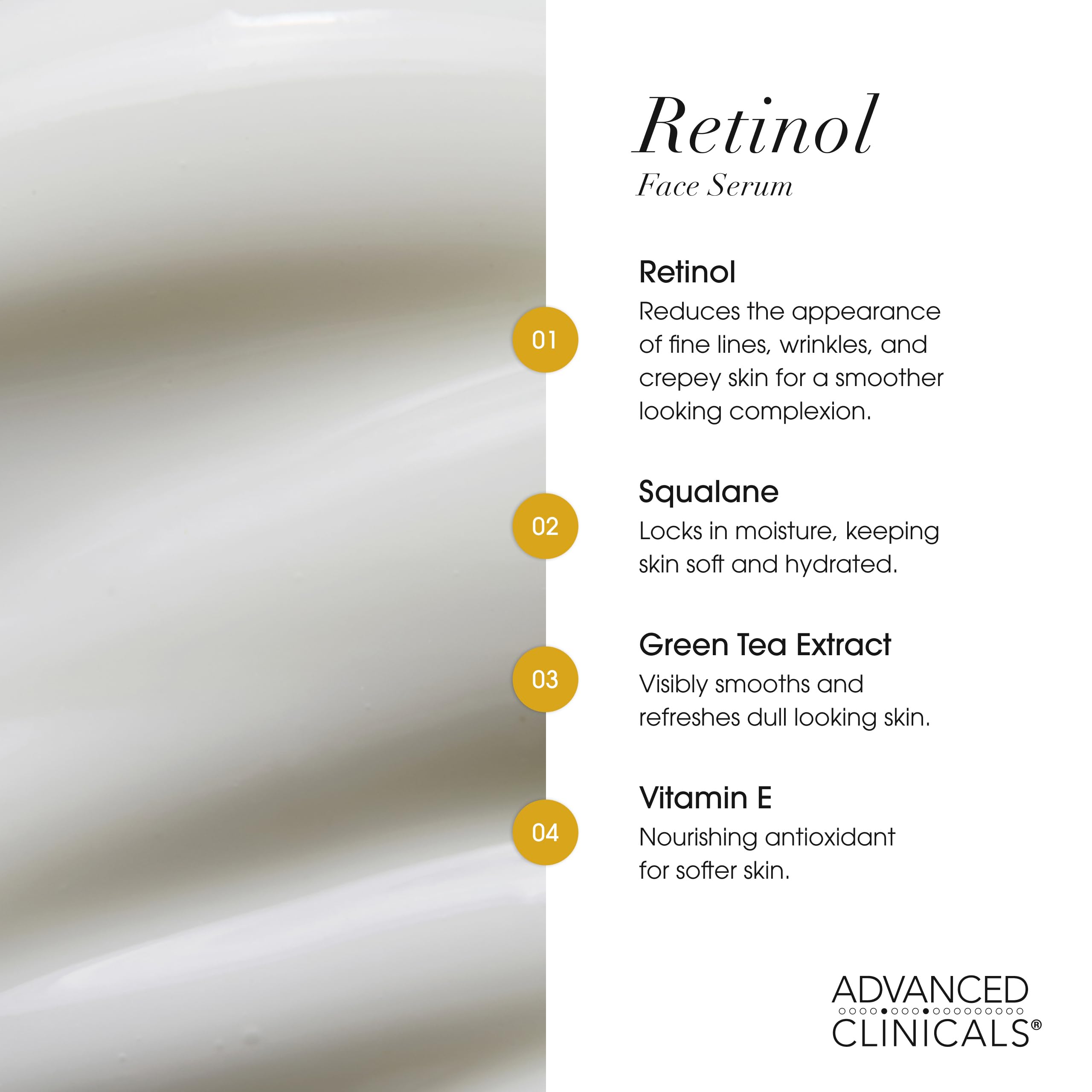 Advanced Clinicals 3pc Retinol, Vitamin C & Hyaluronic Acid Serum Set – Anti-Aging, Brightening & Hydration