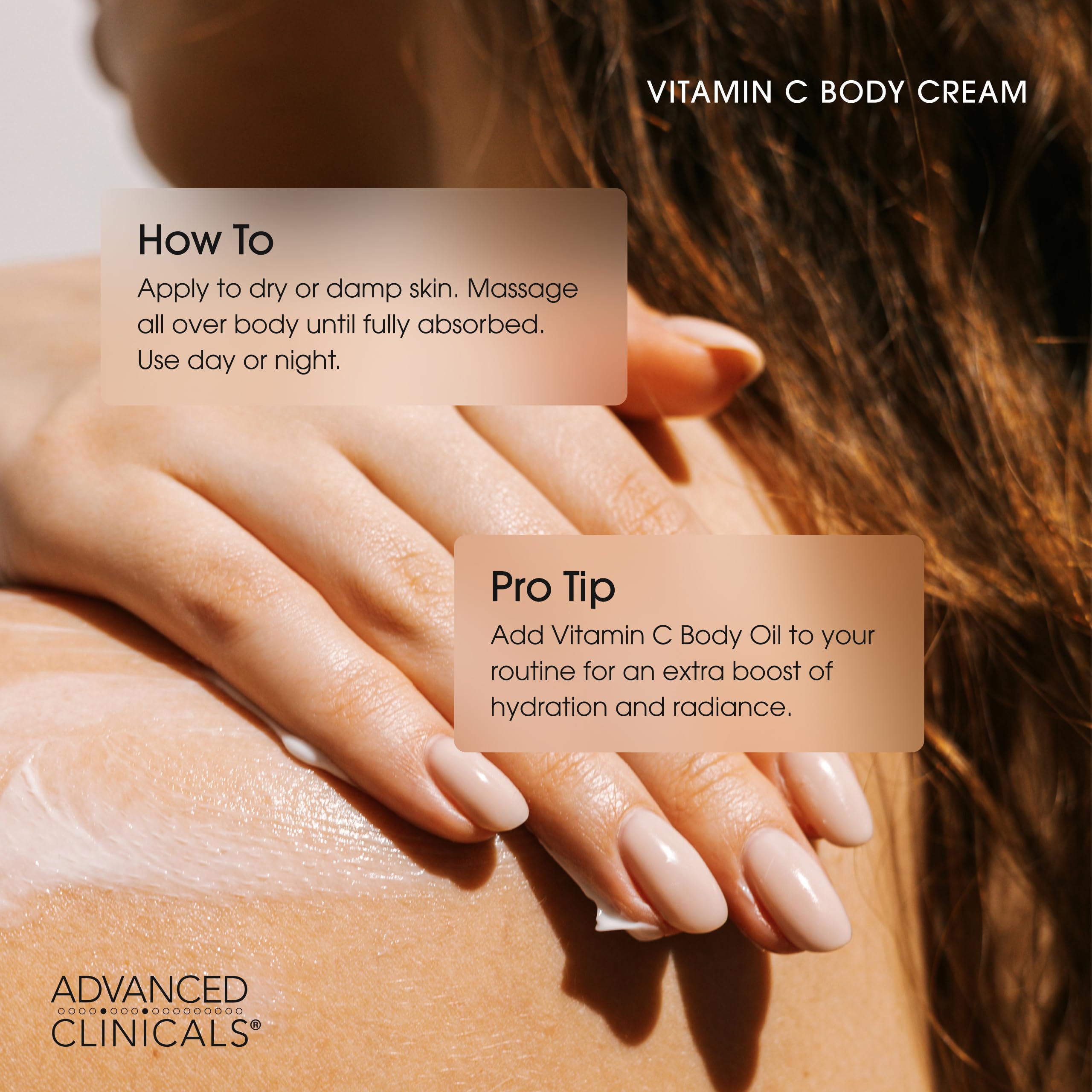 Advanced Clinicals Vitamin C Cream Body Lotion | Visibly Brightening Moisturizer, 2-Pack