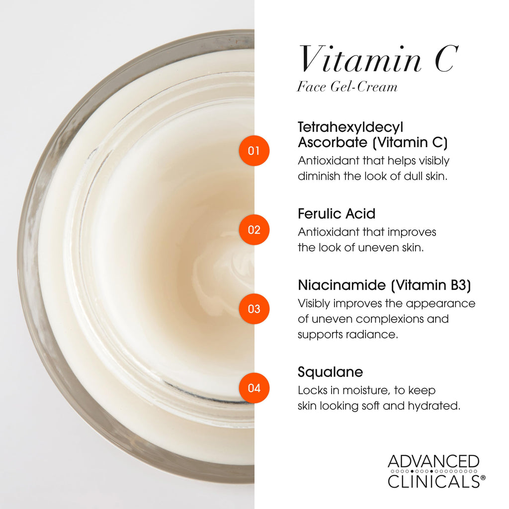 Advanced Clinicals Vitamin C 2pc Set: Brightening Body Cream & Face Gel Cream