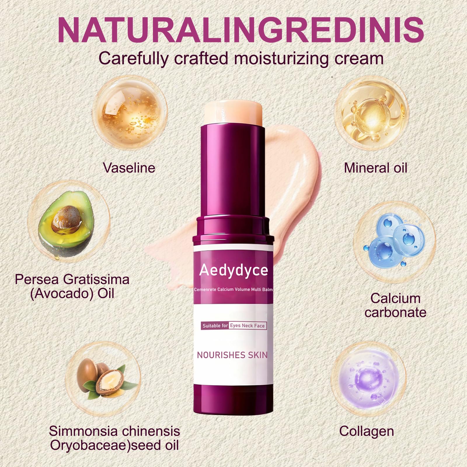 Aedydyce Calcium Volume Multi Balm Stick with Collagen & Oils – Firm Skin, Hydration & Elasticity (9g)