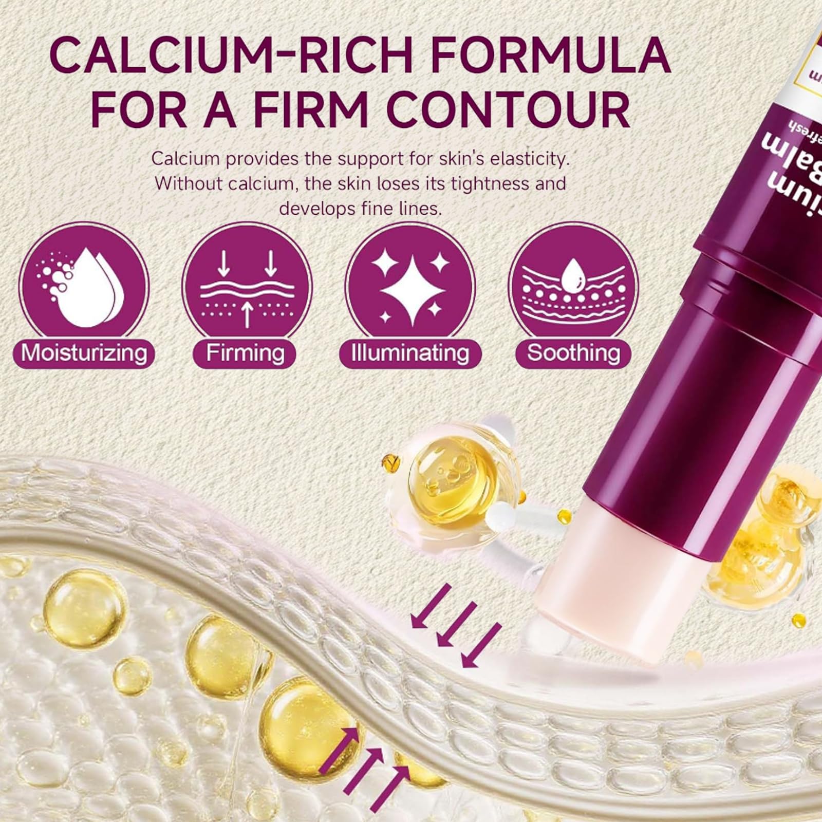Aedydyce Calcium Volume Multi Balm Stick with Collagen & Oils – Firm Skin, Hydration & Elasticity (9g)