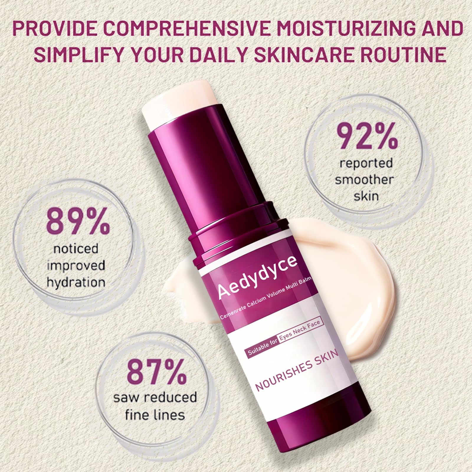 Aedydyce Calcium Volume Multi Balm Stick with Collagen & Oils – Firm Skin, Hydration & Elasticity (9g)