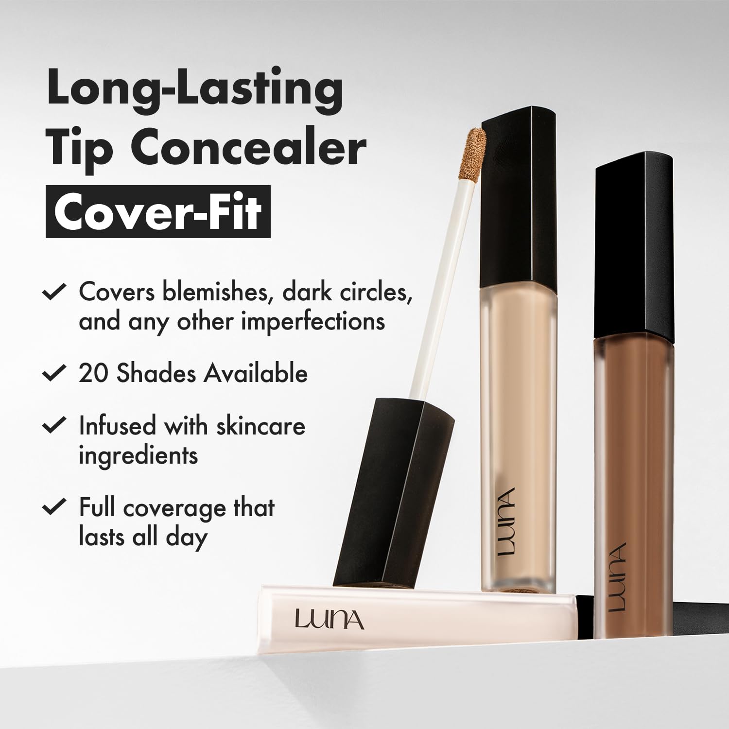 [NEW] LUNA Long Lasting Tip Concealer 27N | Hydrating Full-Coverage Concealer 0.26 oz | AEKYUNGLUNA